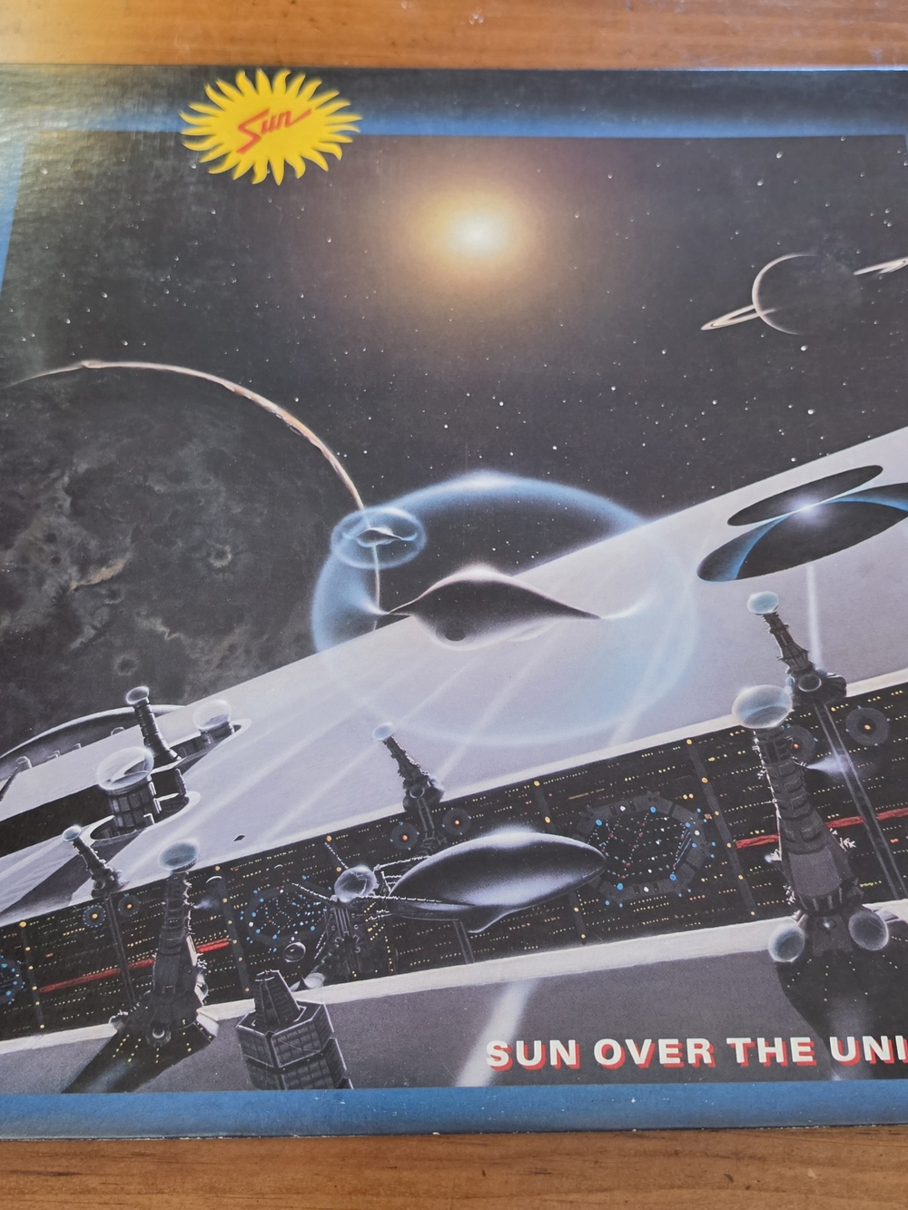 Sun Over The Universe Sci‑Fi Art Print - Blue, Black, White
